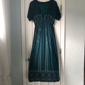 Earthbound Deep V-Neck Maxi Dress